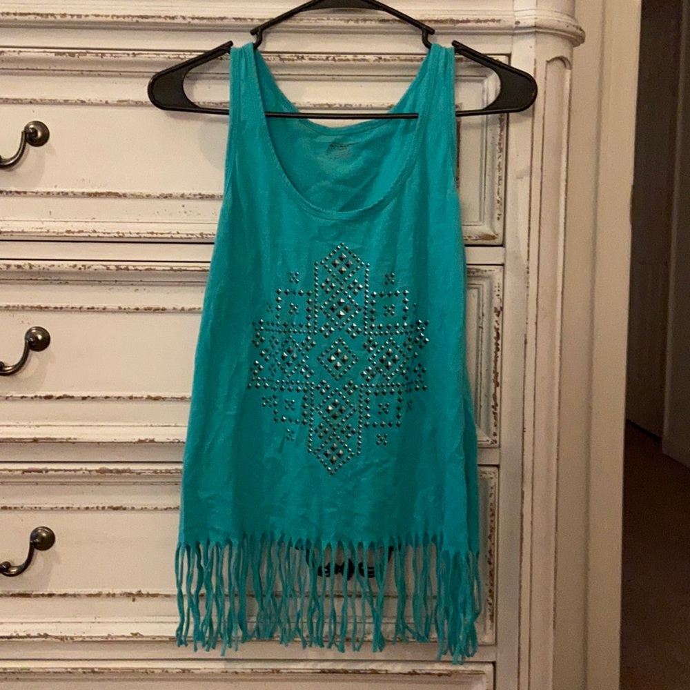 Fringe teal tank